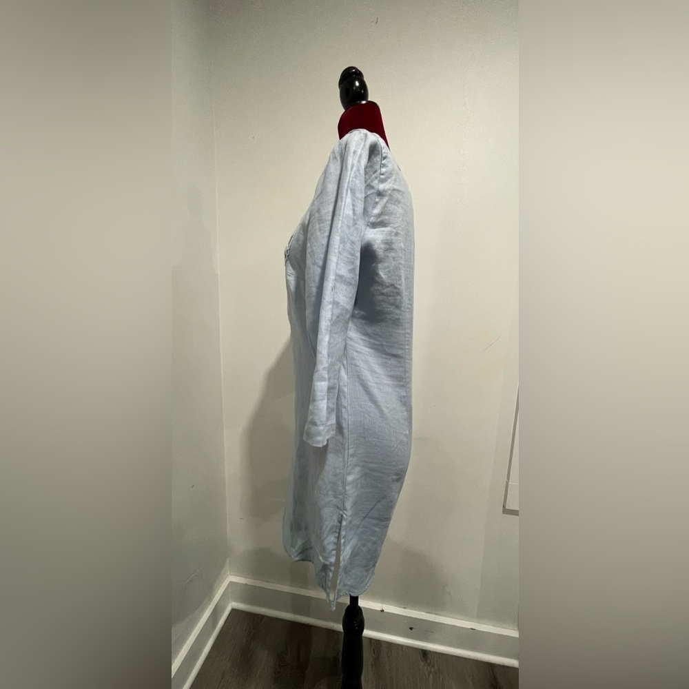 Malvin Hamburg Germany Light Blue Women's linen Dress Small - Picture 3 of 12